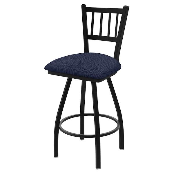 36" Swivel Bar Stool, Black Wrinkle, Graph Anchor Seat